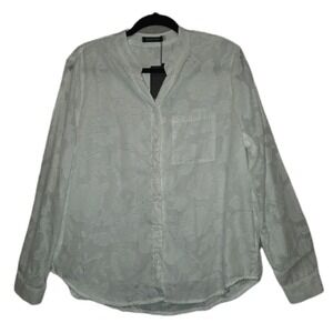 KOJOOIN Sheer Floral Blouse Women's Size XL Button Front Top Long Sleeve NWT